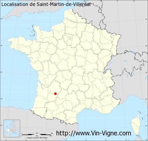 Carte  de Saint-Martin-de-Villeréal