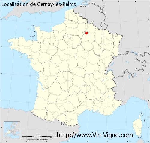 Carte de Cernay-lès-Reims