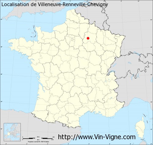 Carte  de Villeneuve-Renneville-Chevigny