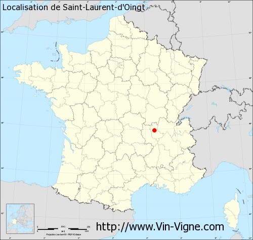Carte  de Saint-Laurent-d'Oingt