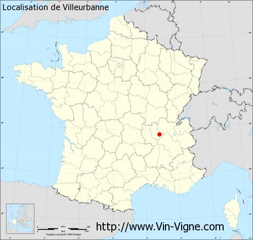 villeurbanne sur la carte de france