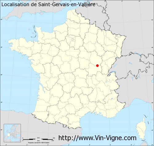Carte  de Saint-Gervais-en-Vallière