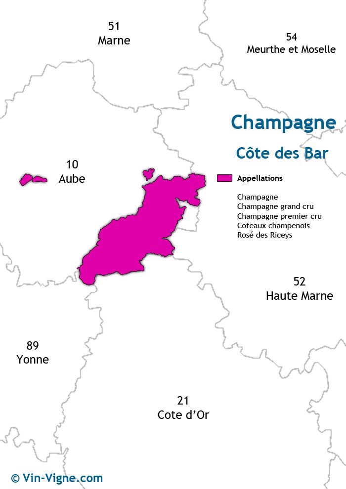 carte des vins de la côte des bar