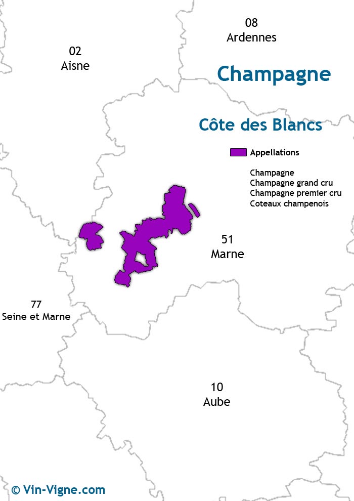 carte des vins de la côte des blancs