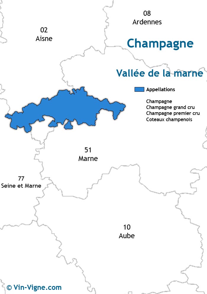 carte des vins de la vallée de la marne