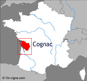 Carte du vignoble de Cognac