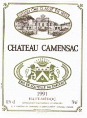 Etiquette du Château Camensac 1991