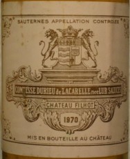 Bouteille Château Filhot 1970