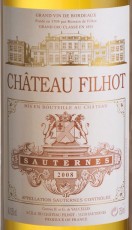 Bouteille de Château Filhot 2008