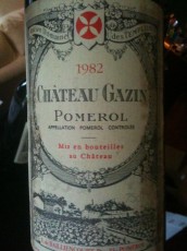 Bouteille du Château Gazin 1982