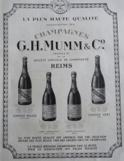 English: Mumm advertisement of 1923
Français : Réclame pour le champagne Mumm en 1923