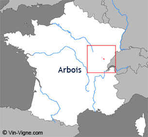 Carte de la région viticole d'Arbois