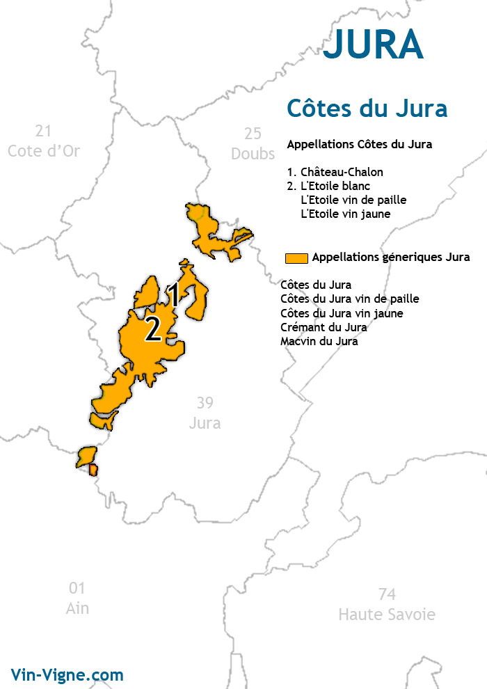 carte des vins des côte du jura