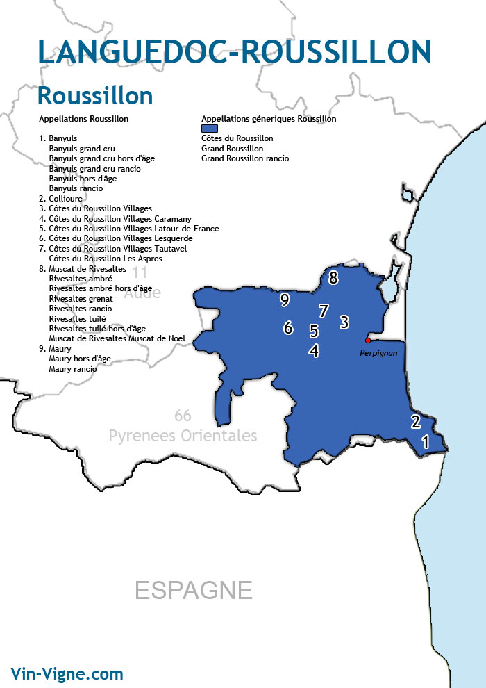 carte des vins du roussillon