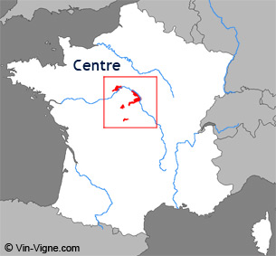 Carte de la région viticole du Centre