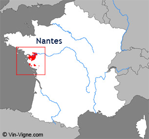 Carte de la région viticole de Nantes