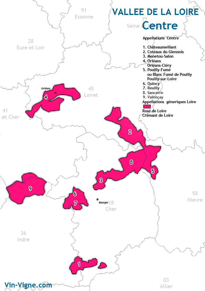 carte des vins du centre