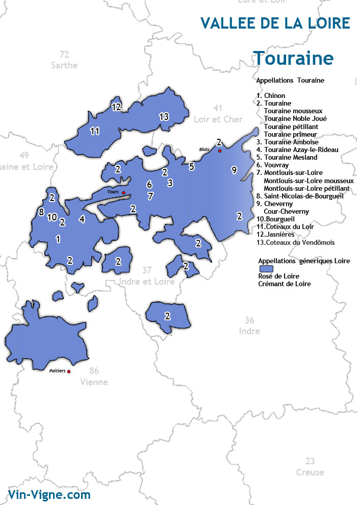 carte des vins de touraine