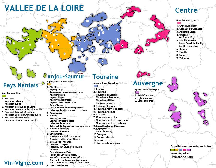 carte des vins Loire