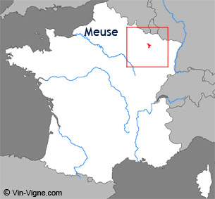 Carte de la région viticole de la Meuse