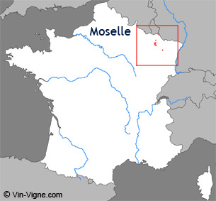 Carte de la région viticole de Moselle