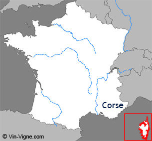 Carte de la région viticole de Corse