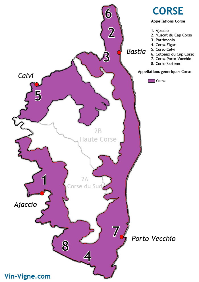 carte des vins de corse