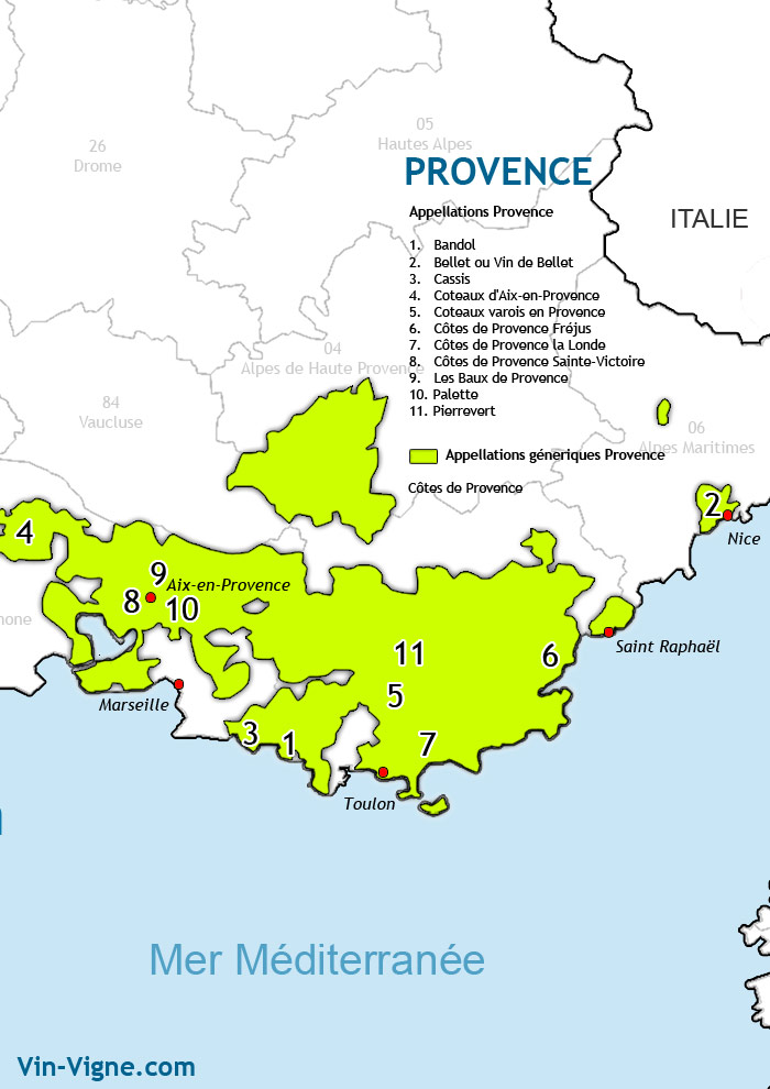 carte des vins de provence