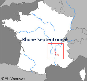 Carte de la région viticole du Rhône-septentrional