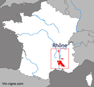 Carte viticole du vignoble du Rhône