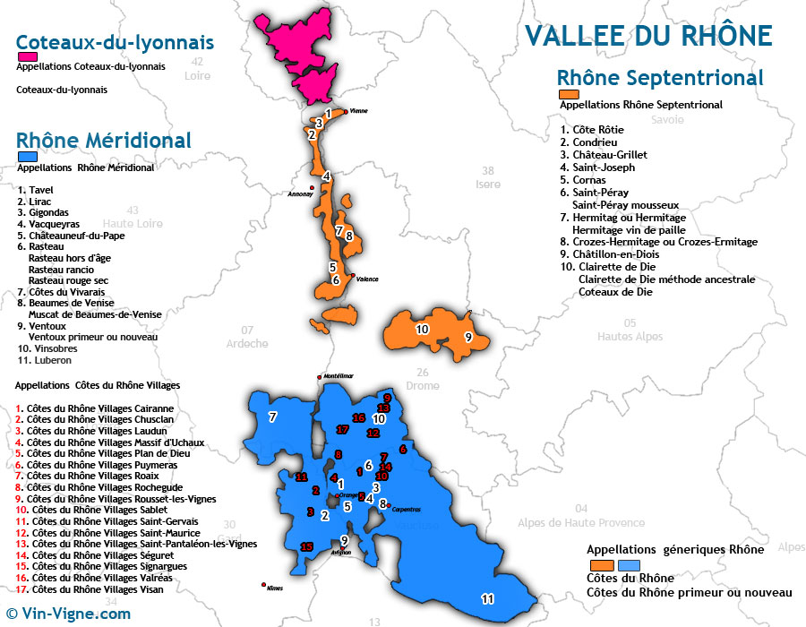 carte des vins rhone