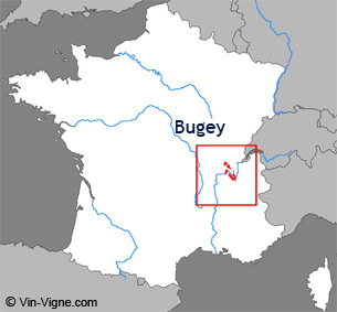 Carte de la région viticole du Bugey