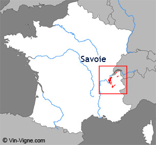 Carte de la région viticole de Savoie