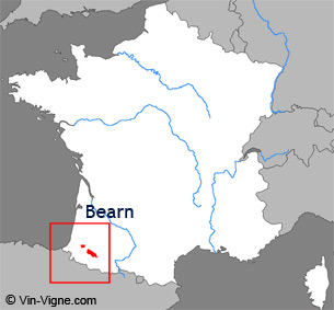 Carte de la région viticole du Bearn