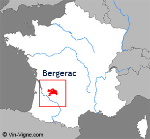 Carte de la région viticole du Bergerac