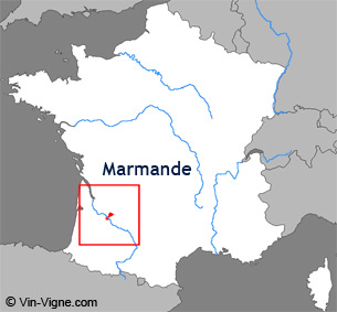 Carte de la région viticole de Marmande