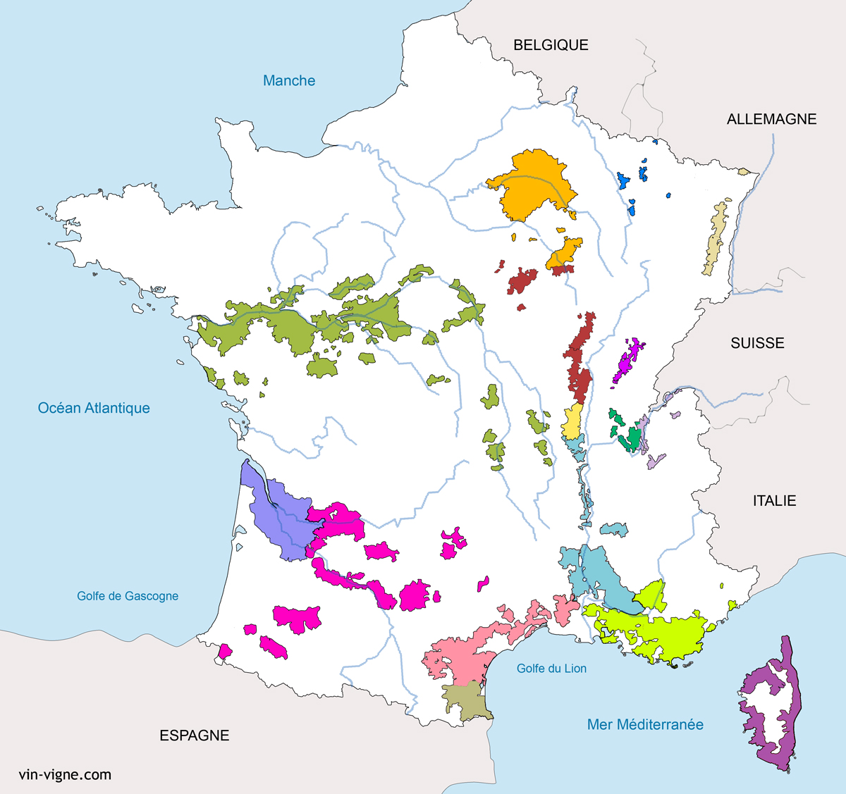 Vignoble de France - Liste des vignobles français 