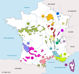 Carte des vignobles de France